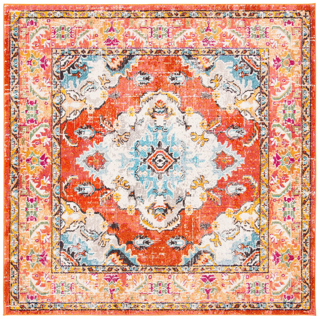 Safavieh Monaco 6'-7" x 6'-7" Rug in Orange / Light Blue