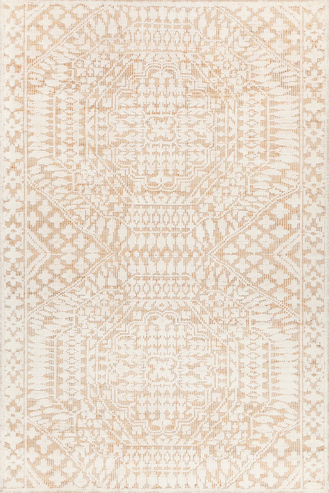 Chandra Ayla AYL-58003 White / Tan rug, flat view