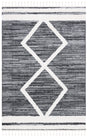 Safavieh Moroccan Tassel Shag 4'-0" x 6'-0" Rug in Black / Ivory