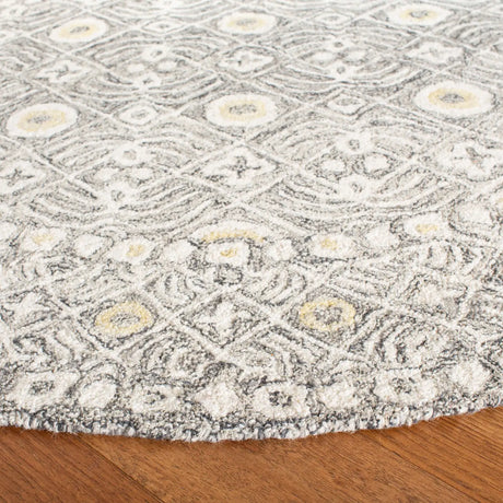 Safavieh Micro-Loop 5'-0" x 5'-0" Rug in Charcoal / Ivory