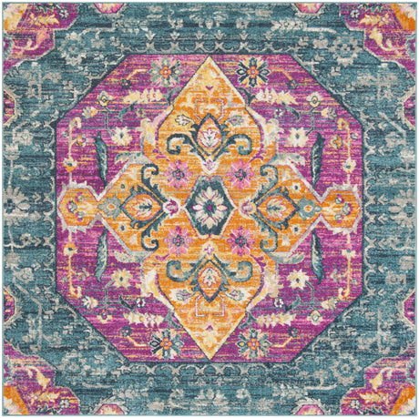 Safavieh Madison 6'-7" x 6'-7" Rug in Blue / Fuchsia