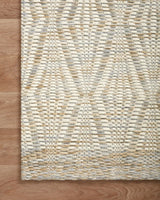 Loloi Kenzie Knz-01 Ivory/Sand Rugs - corner on wood