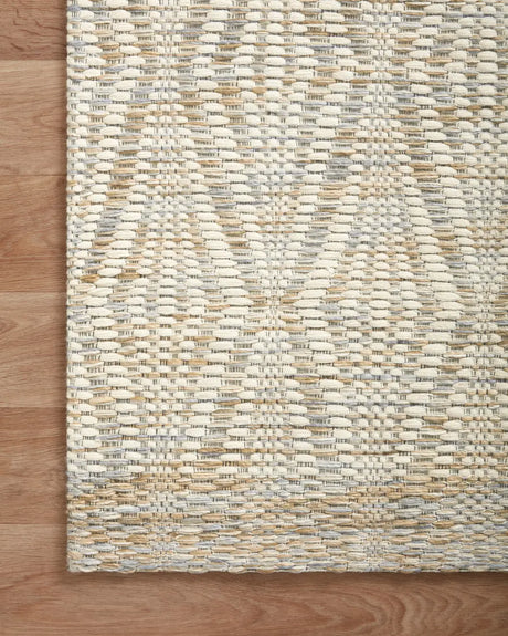 Loloi Kenzie Knz-01 Ivory/Sand Rugs - corner on wood