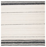 Safavieh Striped Kilim 7'-0" x 7'-0" Rug in Ivory / Black