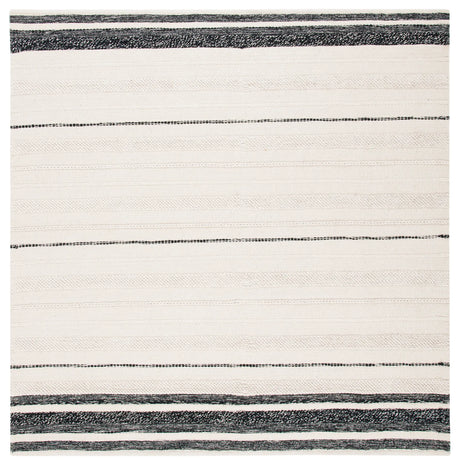 Safavieh Striped Kilim 7'-0" x 7'-0" Rug in Ivory / Black