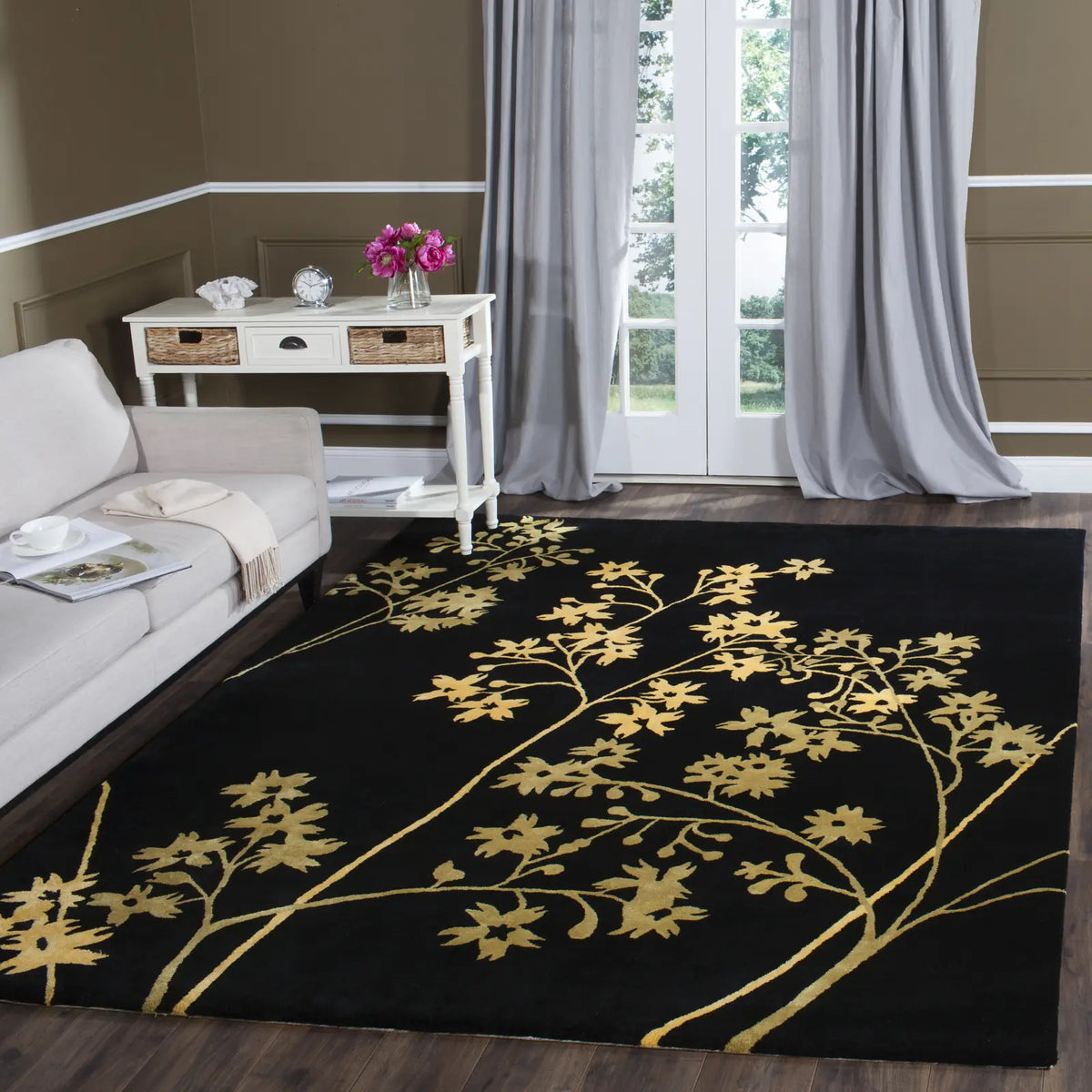 Safavieh Soho 9'-6" x 13'-6" Rug in Black / Lime