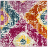 Safavieh Watercolor 6'-7" x 6'-7" Rug in Fuchsia / Orange