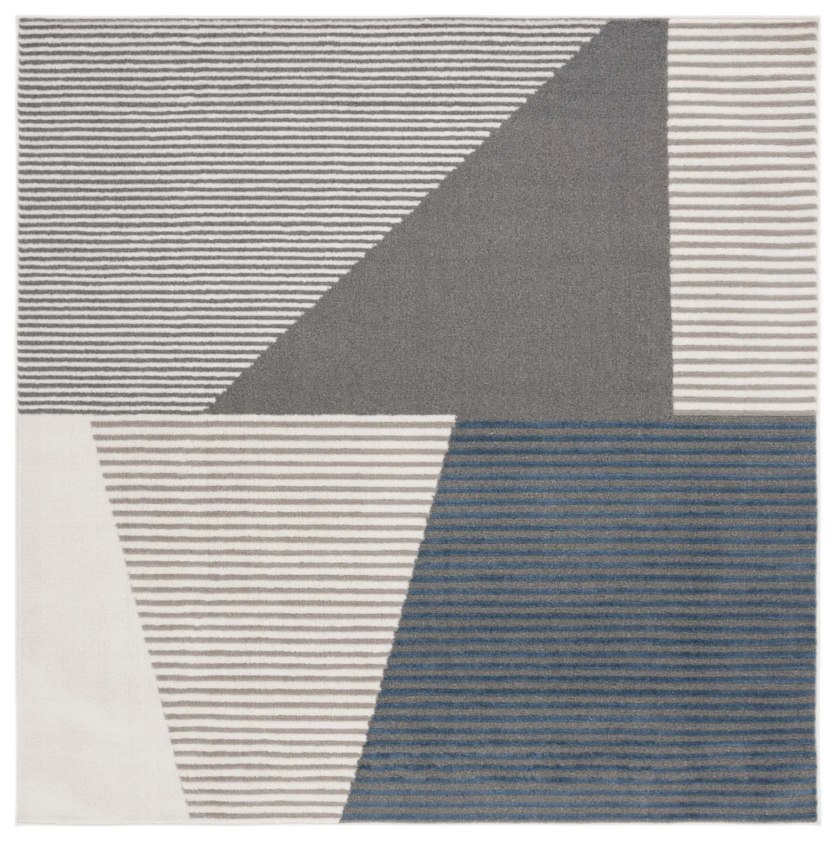 Safavieh Pyramid 6'-7" x 6'-7" Rug in Ivory / Grey Navy