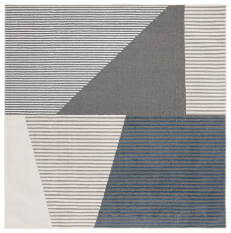 Safavieh Pyramid 6'-7" x 6'-7" Rug in Ivory / Grey Navy