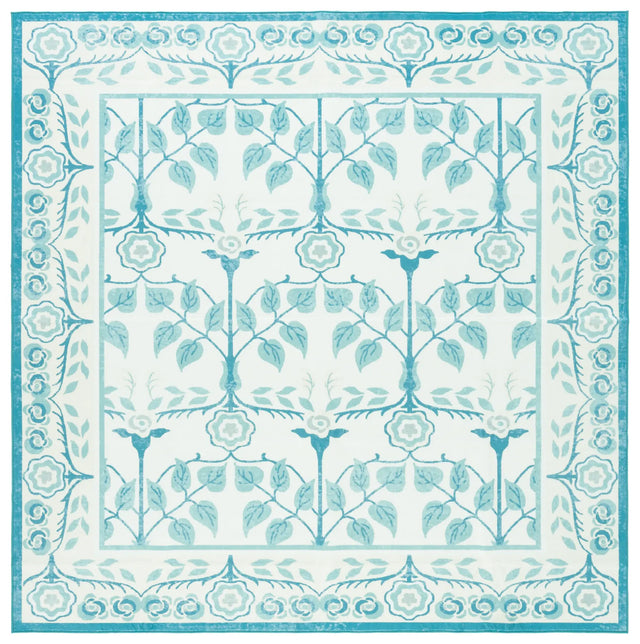 Safavieh Martha Stewart Washable 6'-0" x 6'-0" Rug in Ivory / Light Blue