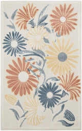 Nourison Aloha ALH33 Machine Made Ivory, Rose Rug