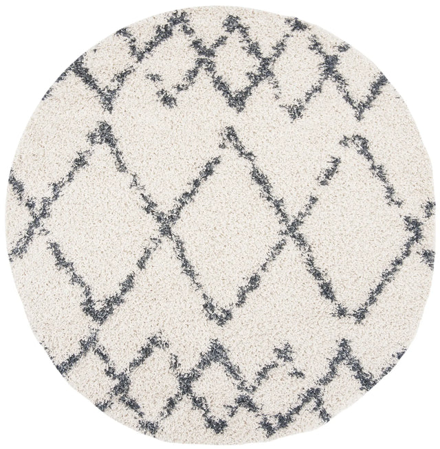 Safavieh Pro Lux Shag 400 6'-7" x 6'-7" Rug in Cream / Blue