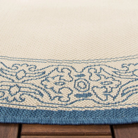 Safavieh Courtyard 5'-3" x 5'-3" Rug in Natural / Blue