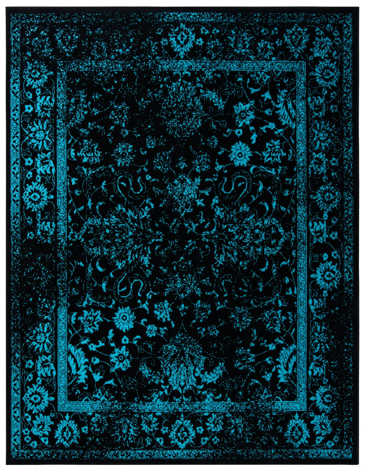 Safavieh Adirondack 10'-0" x 14'-0" Rug in Black / Teal