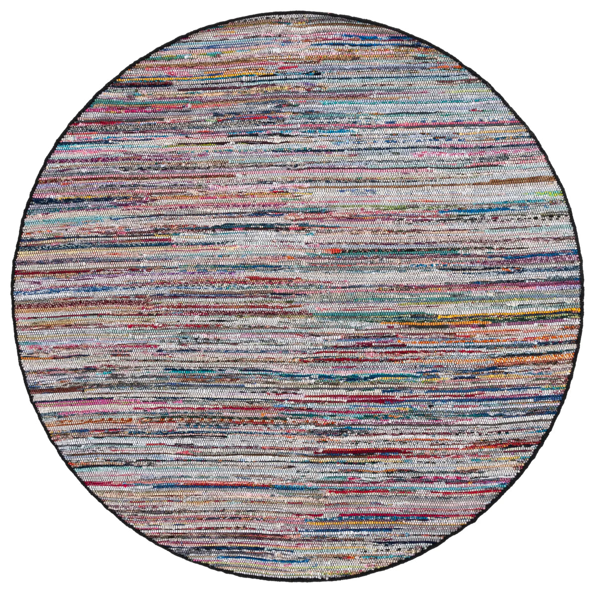 Safavieh Rag Rug 6'-0" x 6'-0" Rug in Black / Pink