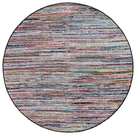 Safavieh Rag Rug 6'-0" x 6'-0" Rug in Black / Pink