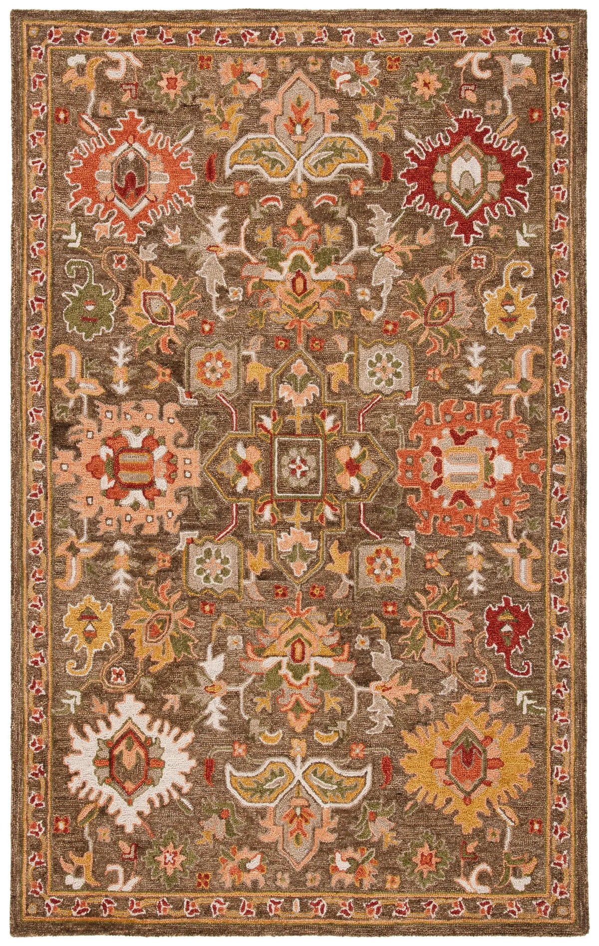 Safavieh Heritage 4'-0" x 6'-0" Rug in Brown / Green