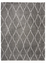 Safavieh Moroccan Fringe Shag 8'-0" x 10'-0" Rug in Grey / Ivory