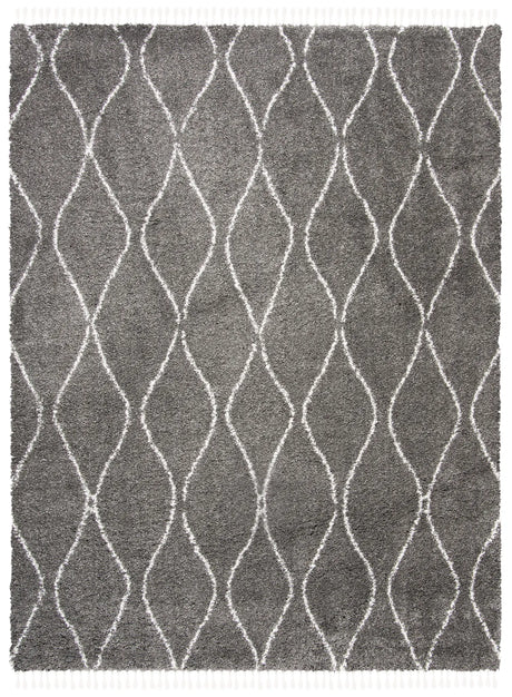 Safavieh Moroccan Fringe Shag 8'-0" x 10'-0" Rug in Grey / Ivory