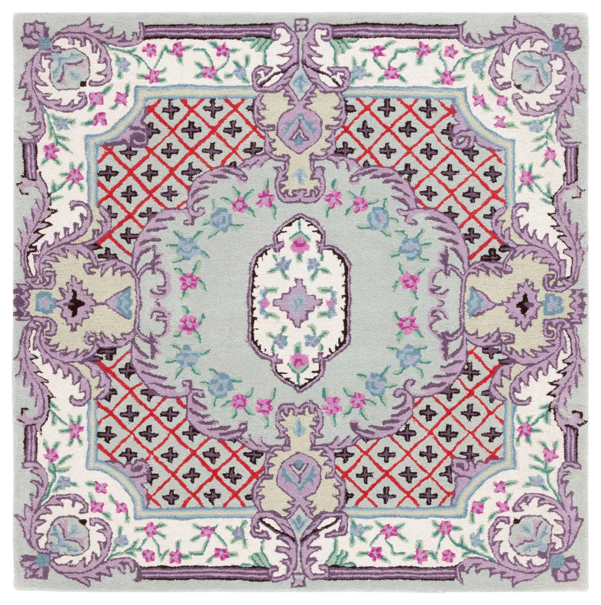 Safavieh Bellagio 5'-0" x 5'-0" Rug in Light Green / Ivory