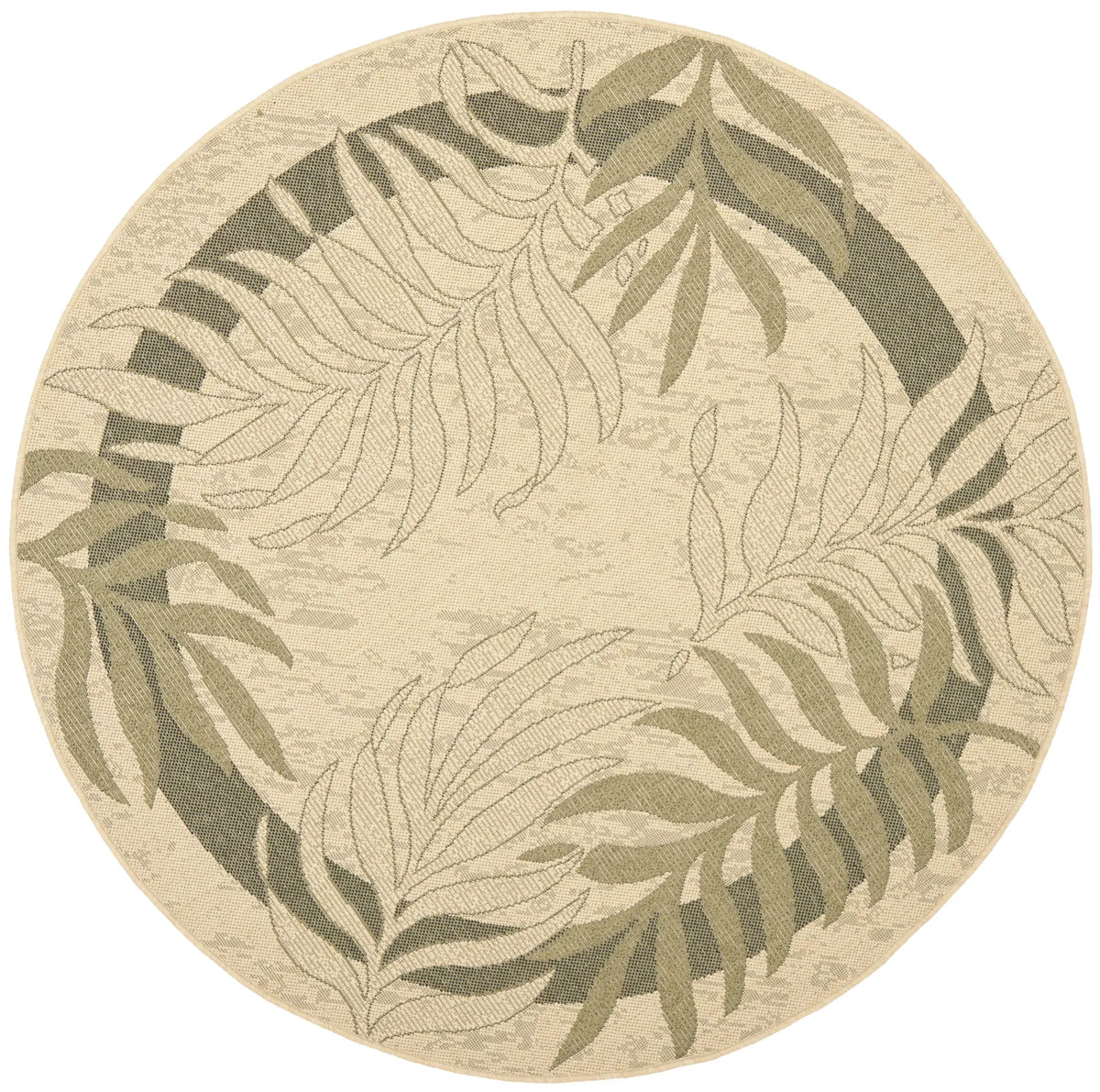 Safavieh Courtyard 5'-3" x 5'-3" Rug in Cream / Green