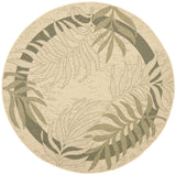 Safavieh Courtyard 5'-3" x 5'-3" Rug in Cream / Green