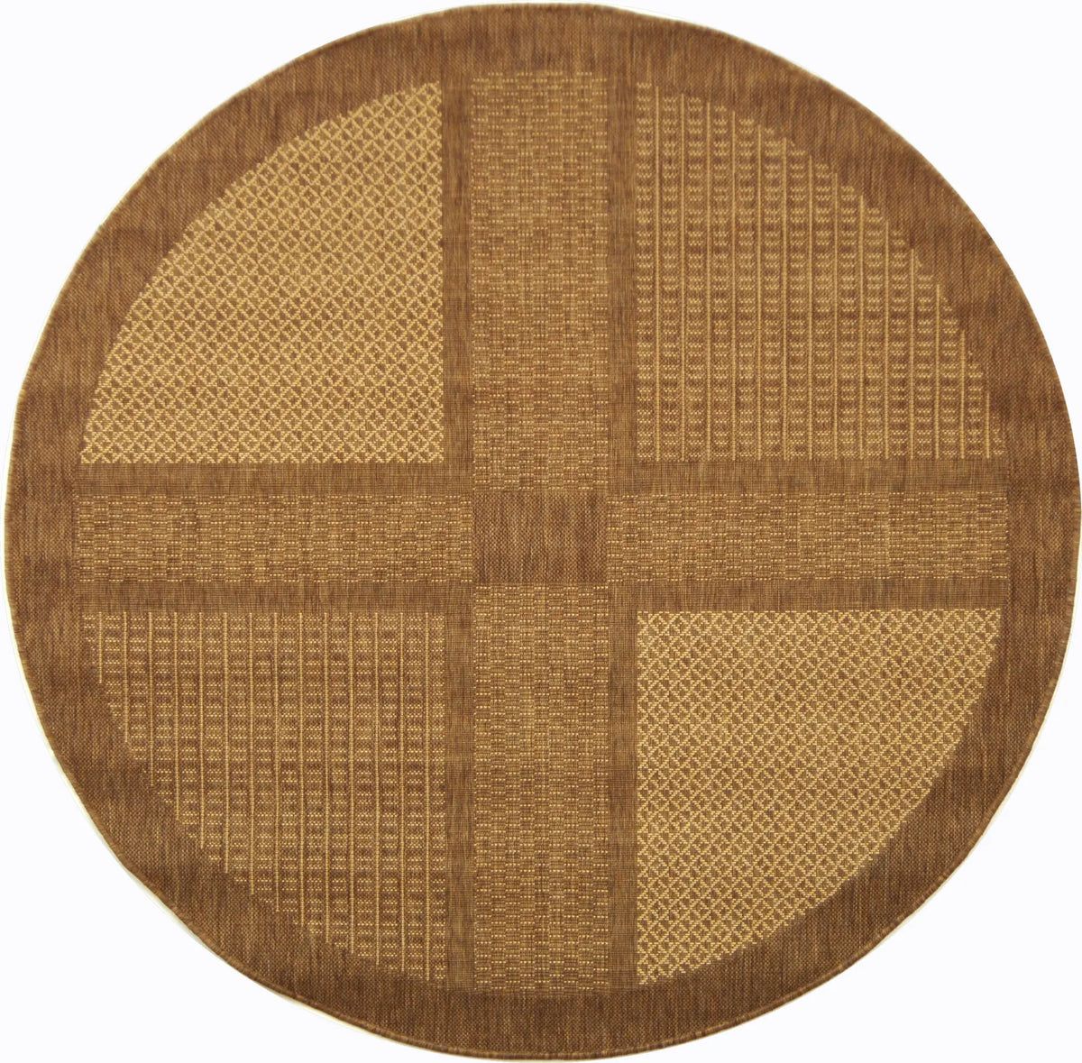 Safavieh Courtyard 5'-3" x 5'-3" Rug in Brown / Natural
