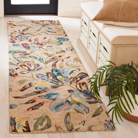 Safavieh Blossom 2'-3" x 8'-0" Rug in Beige / Purple