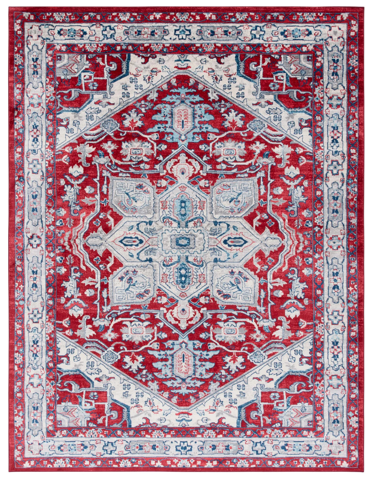 Safavieh Brentwood 10'-0" x 13'-0" Rug in Red / Ivory