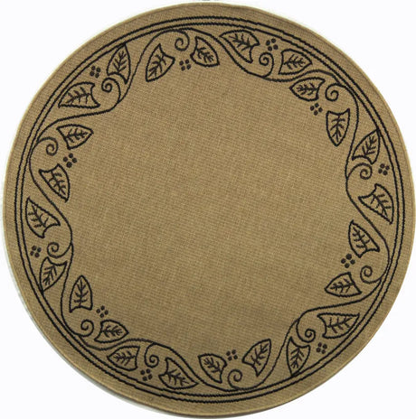 Safavieh Courtyard 5'-3" x 5'-3" Rug in Sand / Black