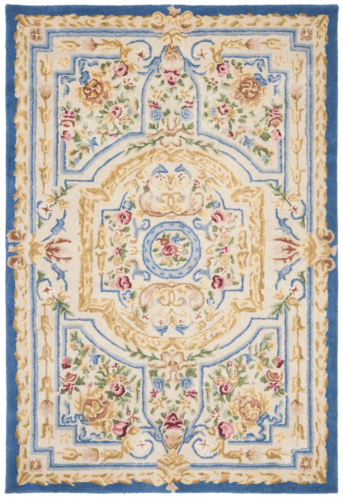Safavieh Savonnerie 4'-0" x 6'-0" Rug in Blue / Ivory