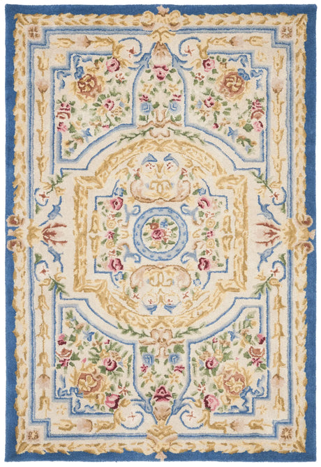 Safavieh Savonnerie 4'-0" x 6'-0" Rug in Blue / Ivory
