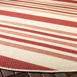 Safavieh Courtyard 6'-7" x 6'-7" Rug in Beige / Red
