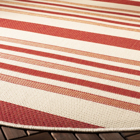 Safavieh Courtyard 6'-7" x 6'-7" Rug in Beige / Red