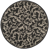 Safavieh Courtyard 5'-3" x 5'-3" Rug in Black / Sand