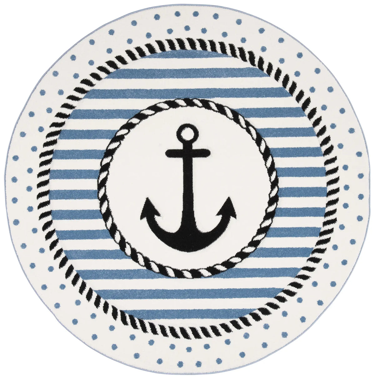 Safavieh Carousel Kids 100 5'-3" x 5'-3" Rug in Ivory / Navy