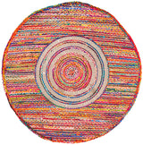 Safavieh Braided 5'-0" x 5'-0" Rug in Pink / Red