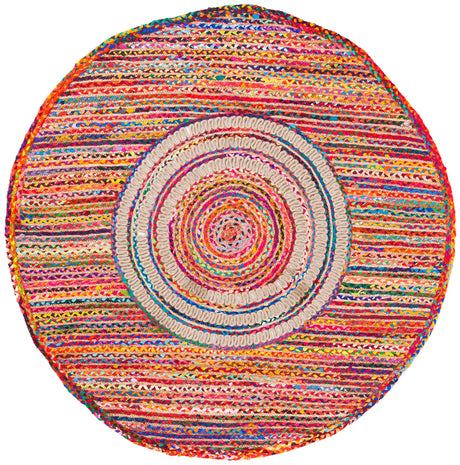 Safavieh Braided 5'-0" x 5'-0" Rug in Pink / Red