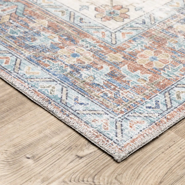 Oriental Weavers Sphinx Myers Park Myp03 Rust/ Blue Rugs - corner detail