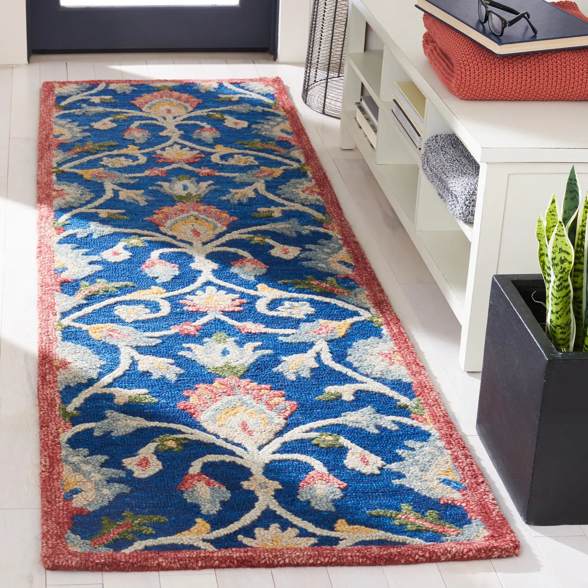 Safavieh Blossom 2'-3" x 8'-0" Rug in Blue / Rust