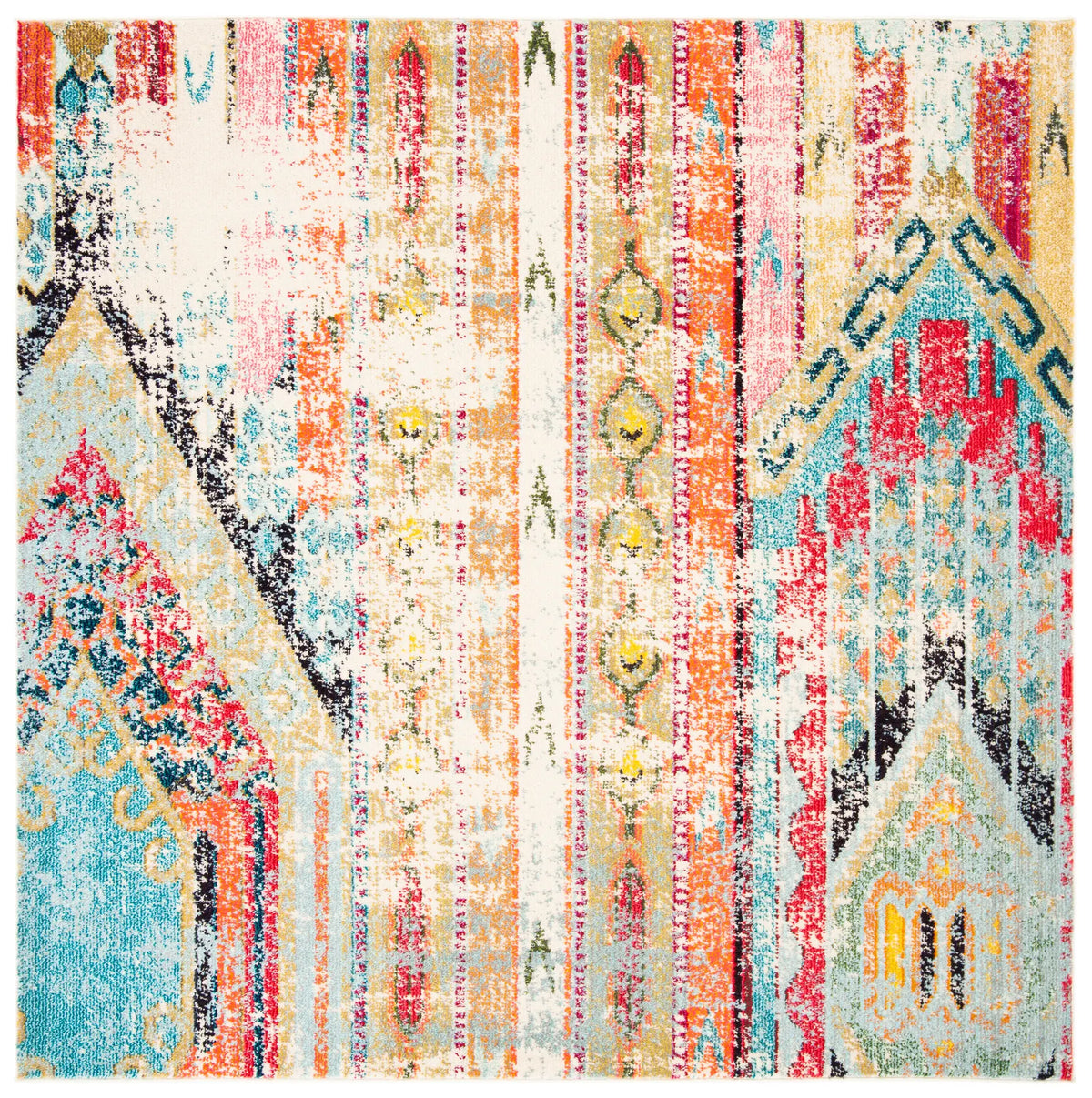 Safavieh Madison 6'-7" x 6'-7" Rug in Blue / Orange