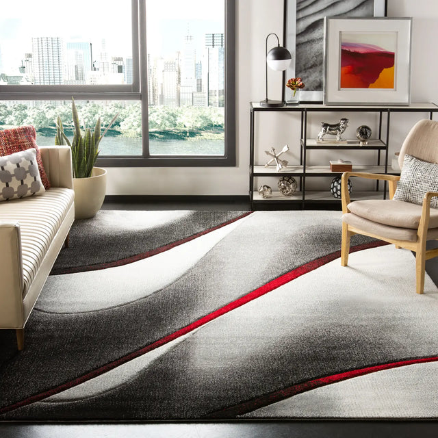 Safavieh Hollywood 10'-6" x 14'-0" Rug in Grey / Red