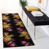 Safavieh Fiesta Shag 2'-3" x 8'-0" Rug in Black / Yellow