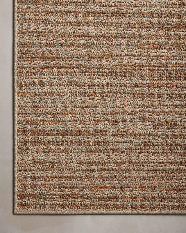 Loloi Merrick Mer-06 Oatmeal/Multi Rug - corner on wood