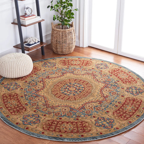 Safavieh Mahal 6'-7" x 6'-7" Rug in Navy / Red