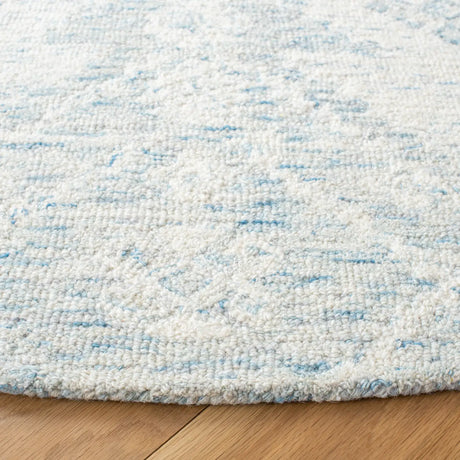 Safavieh Micro-Loop 5'-0" x 5'-0" Rug in Ivory / Blue