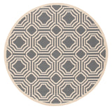 Safavieh Courtyard 5'-3" x 5'-3" Rug in Anthracite / Beige