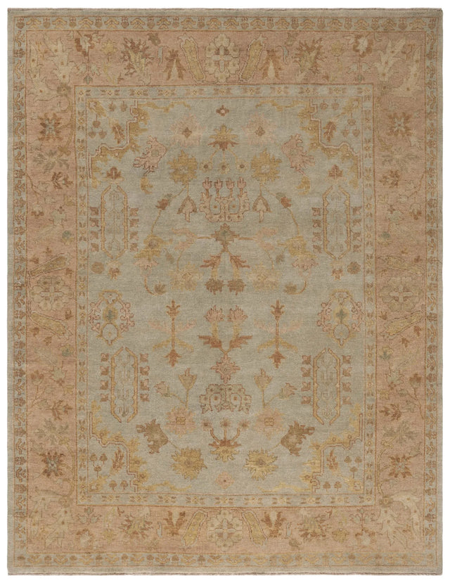 Safavieh Oushak 10'-0" x 14'-0" Rug in Soft Green / Rust
