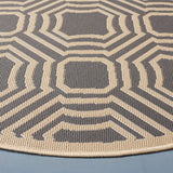Safavieh Courtyard 5'-3" x 5'-3" Rug in Anthracite / Beige
