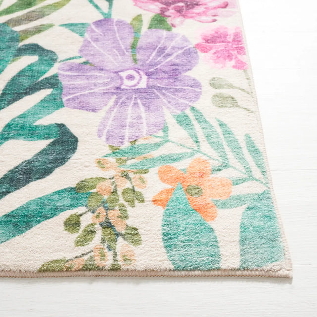 Safavieh Door And Kitchen Mat 3'-0" x 5'-0" Rug in Ivory / Pink